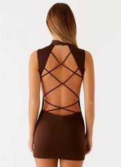 Mini-robe Reid - Chocolat noir