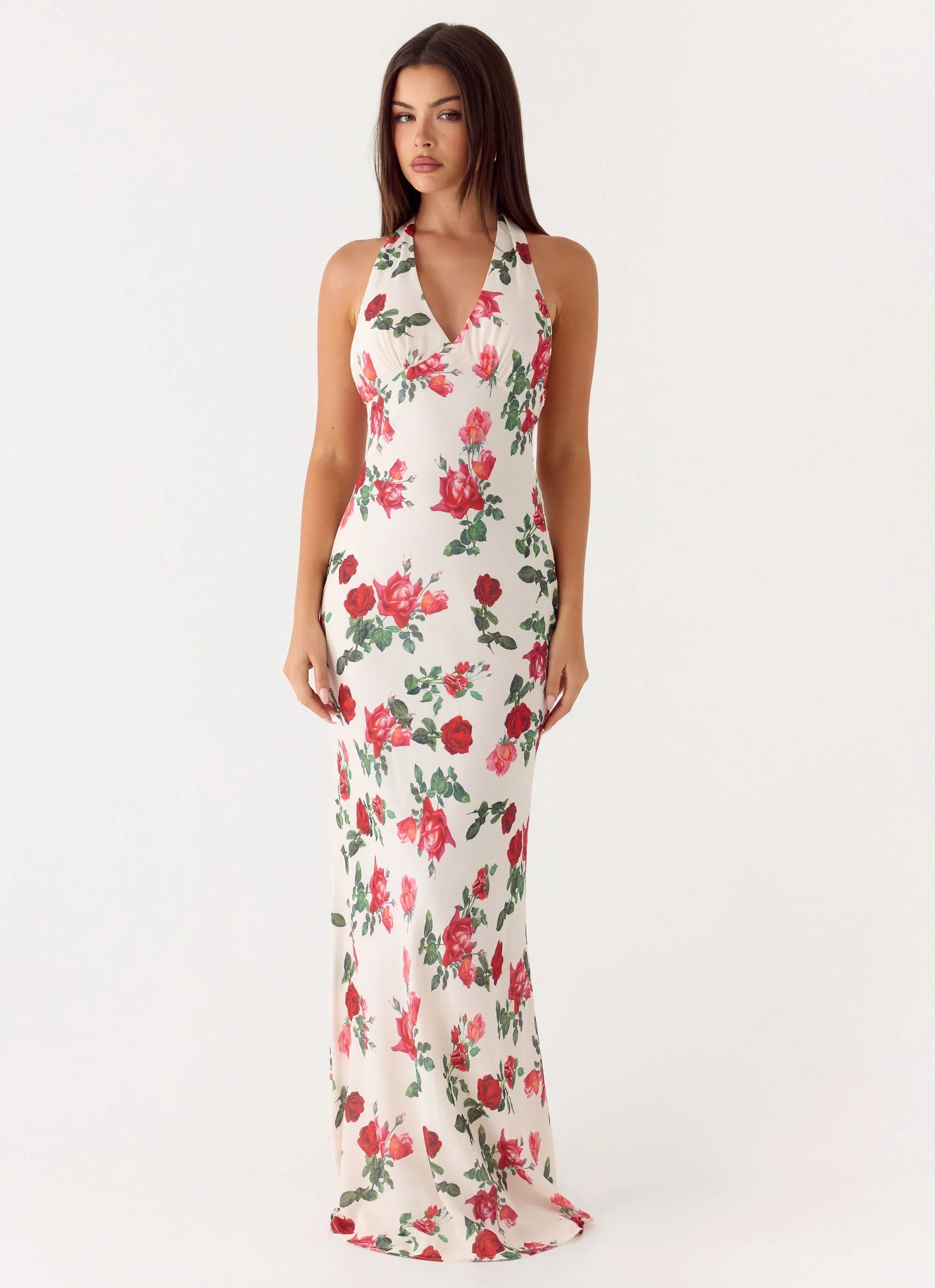 Robe longue Maryk - Fleur éclose ivoire