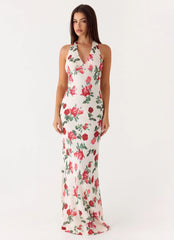Robe longue Maryk - Fleur éclose ivoire