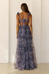 Robe longue Whisper Lane bleu ardoise