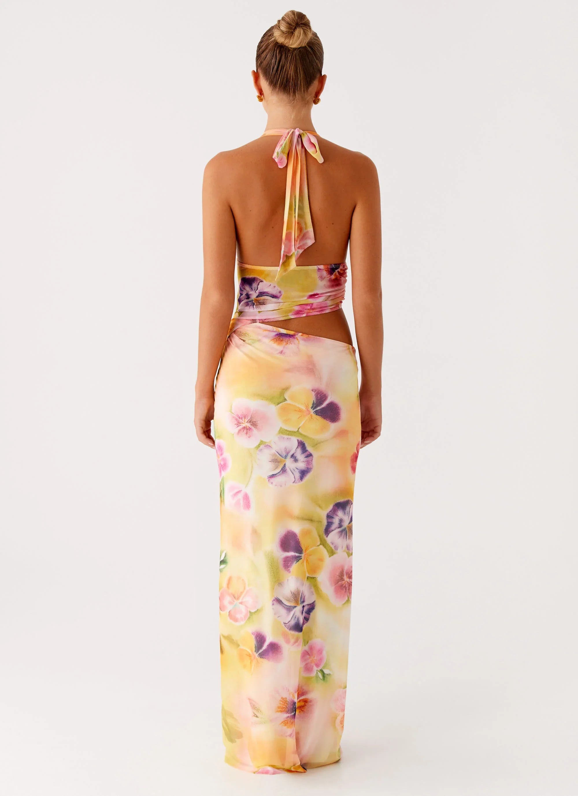 Robe longue dos-nu Main Act - Imprimé fleuri éclatant