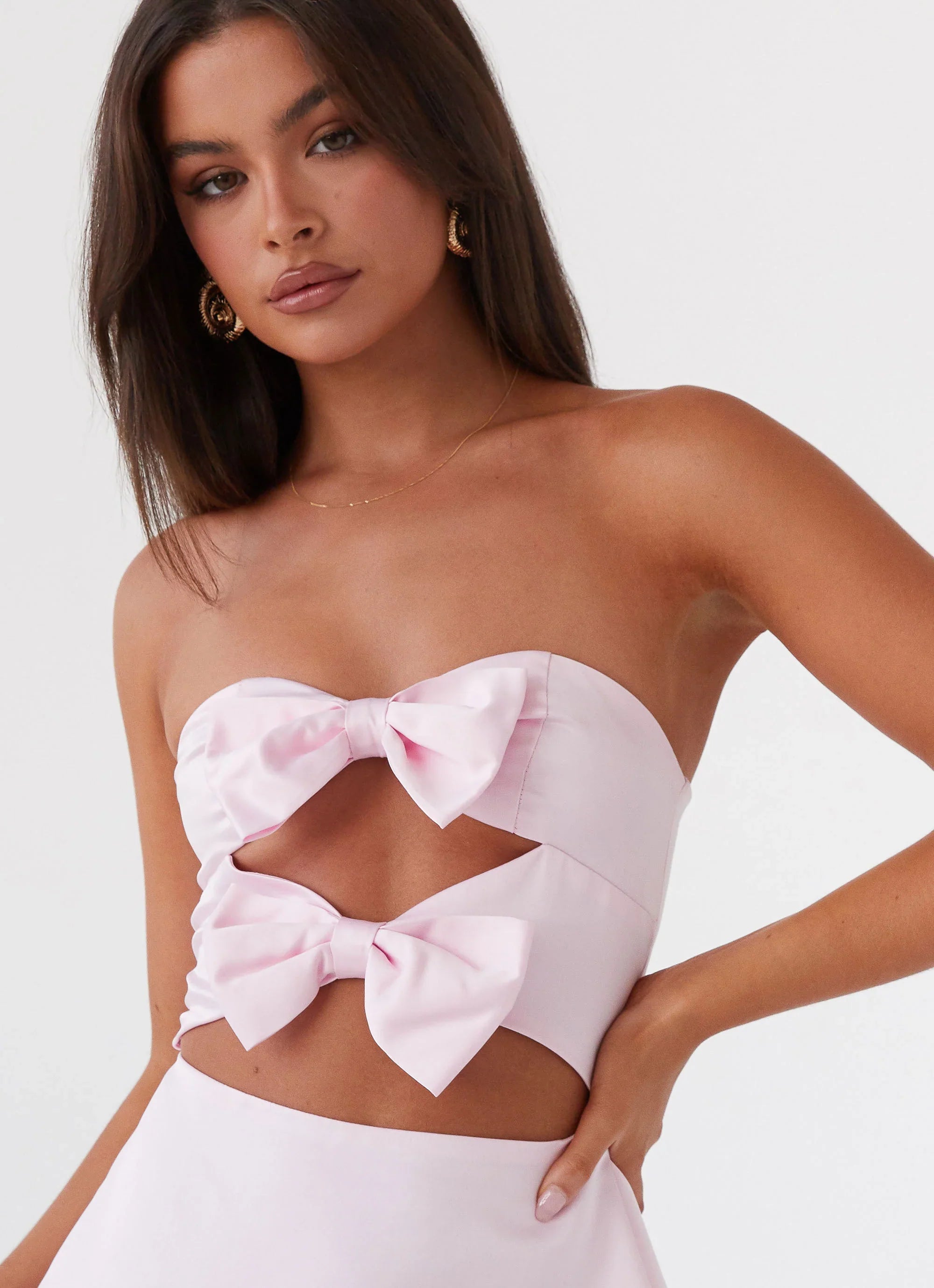 Mini-robe nœud Girl Crush - Rose