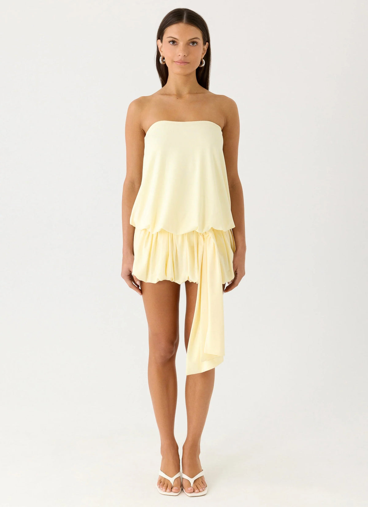 Mini-robe sans bretelles Mazie - Jaune