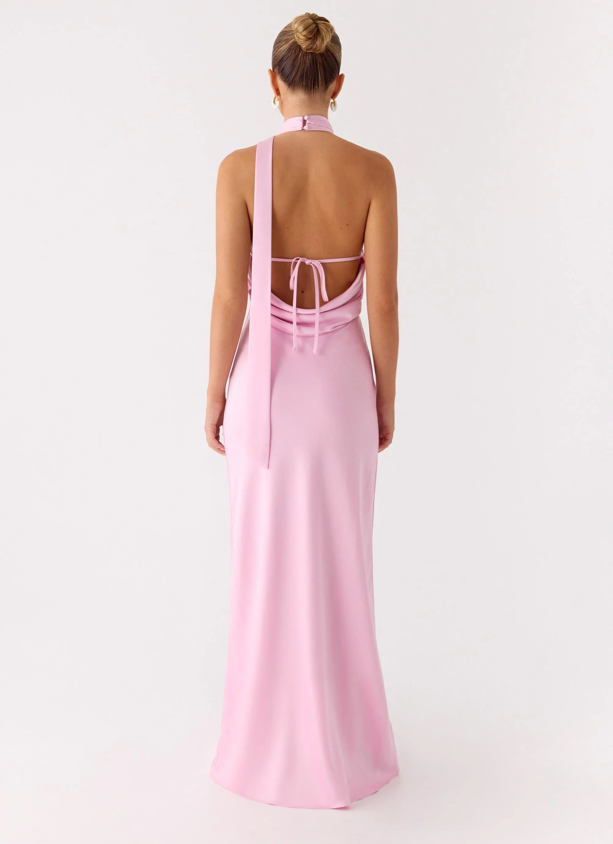Robe longue écharpe Keena - Rose