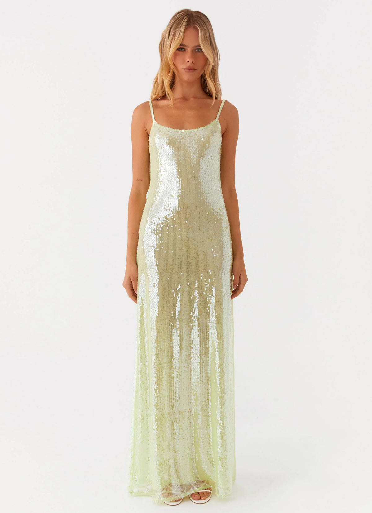Robe longue à sequins Higher Level - Menthe