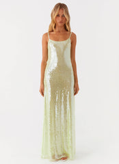 Robe longue à sequins Higher Level - Menthe