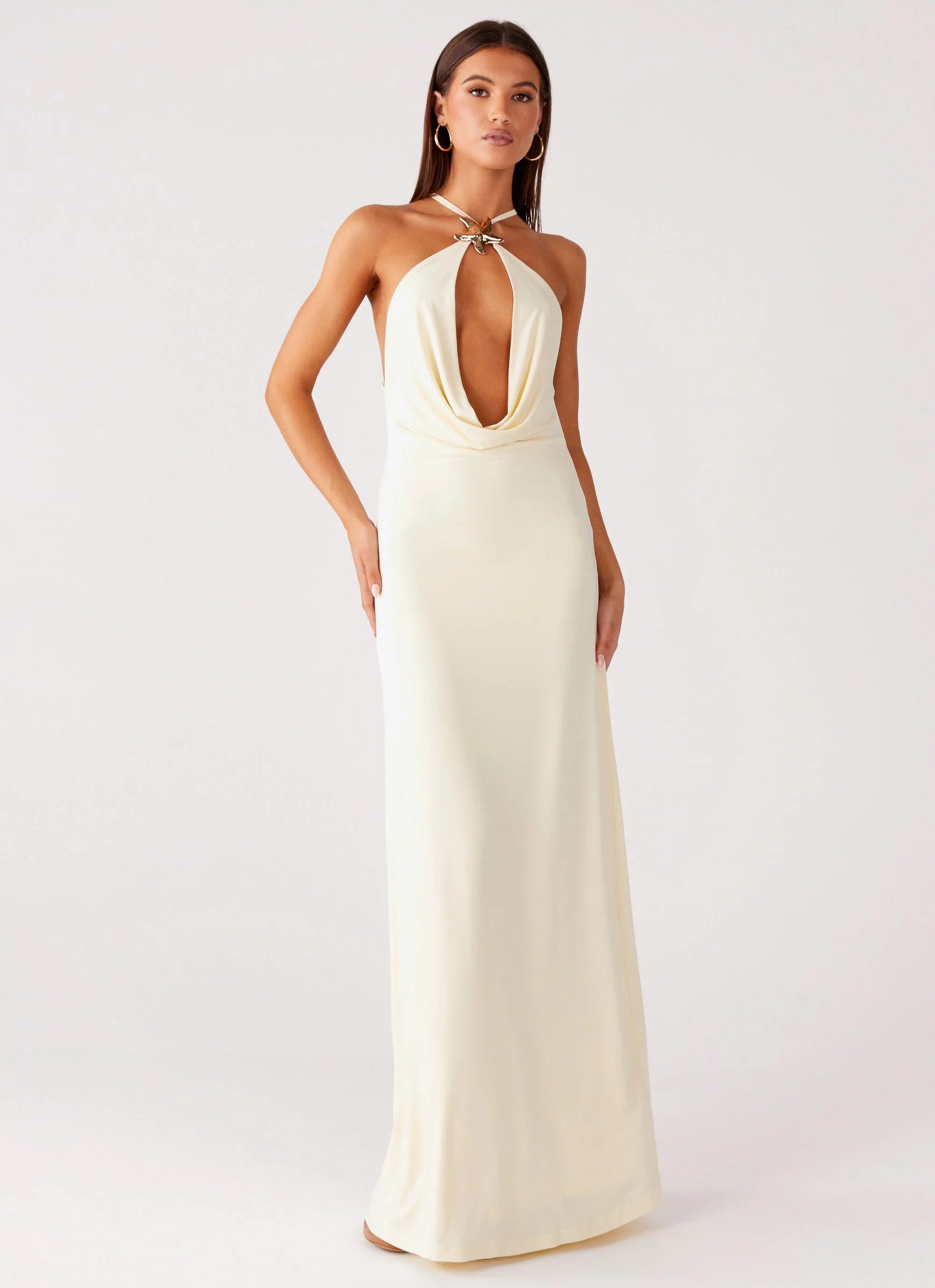 Robe longue Mistlight Cowl - Jaune