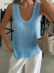 Women's Sparkly Sequin Knit Sleeveless Top