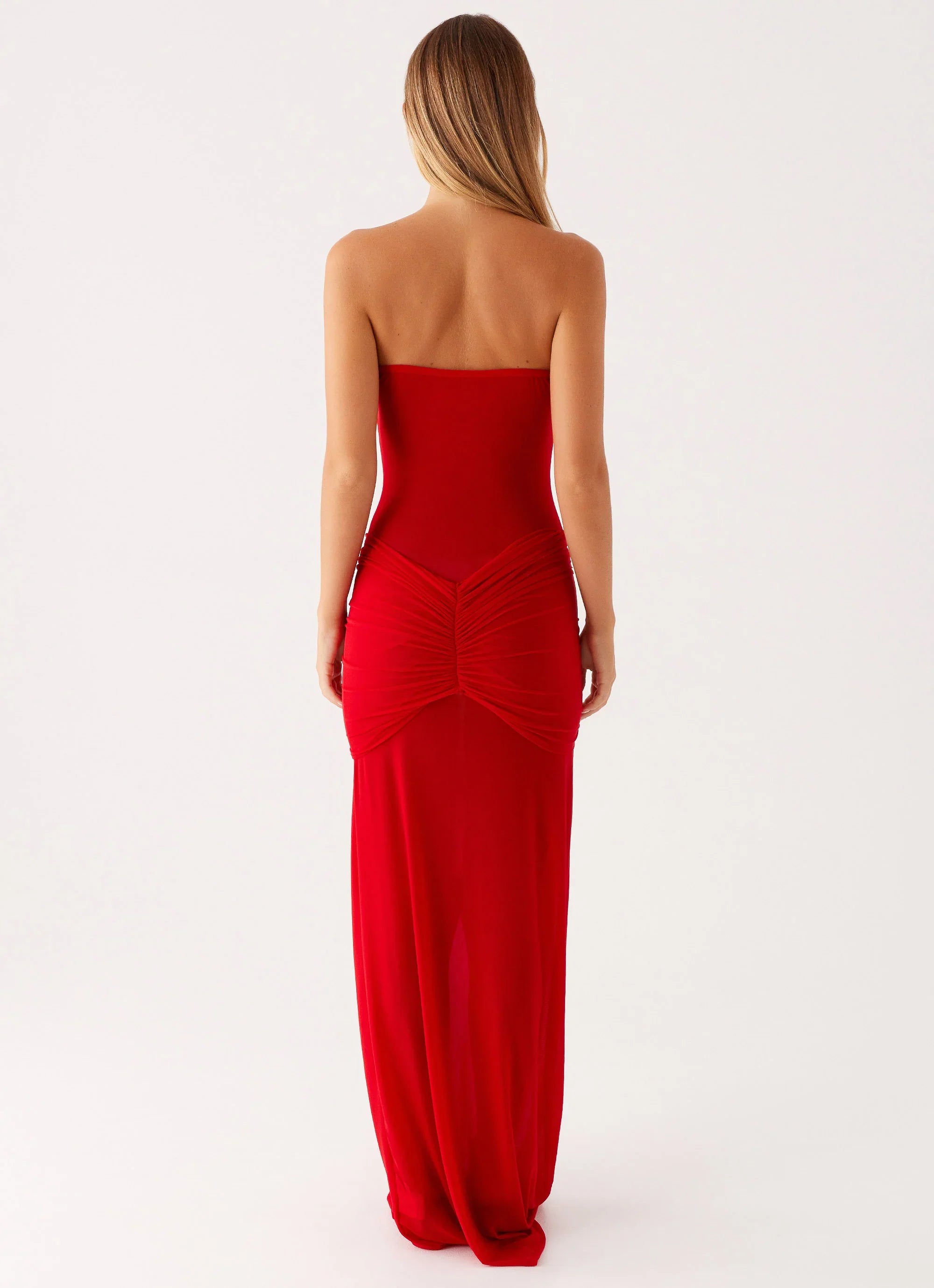 Robe longue en maille Ottilie - Rouge