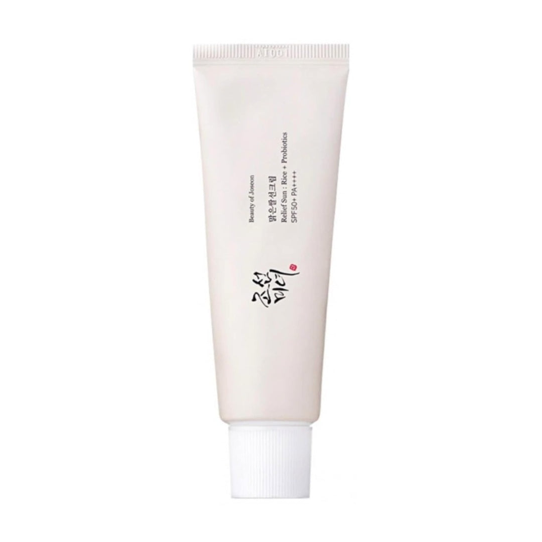 Beauty of Joseon Rice Probiotics Sunscreen SPF 50+ with rice extracts.